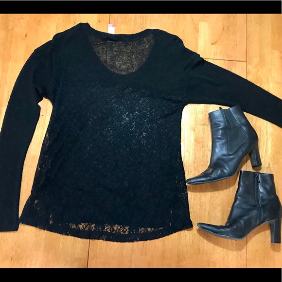 No Boundaries Black Sheer Long Sleeve - Picture 6 of 10